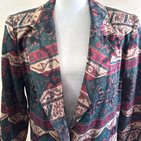 Joseph Gee Vintage 80s Abstract Artsy Oversized Retro Blazer - Picture 3 of 8